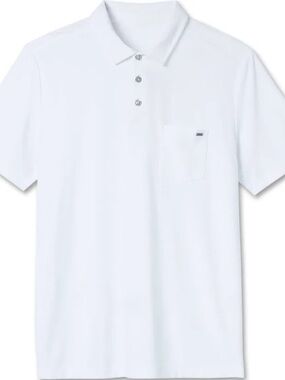 Vuori White Short-Sleeve Polo with Pocket Mens Large